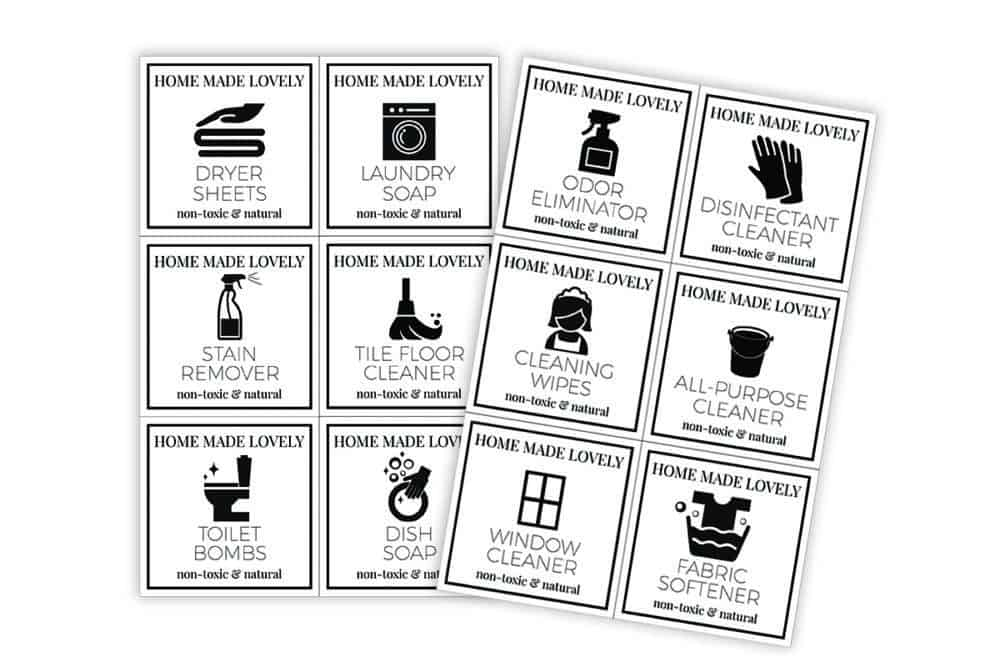 10 Free Printable Labels For Homemade Cleaning Products - Label Printable