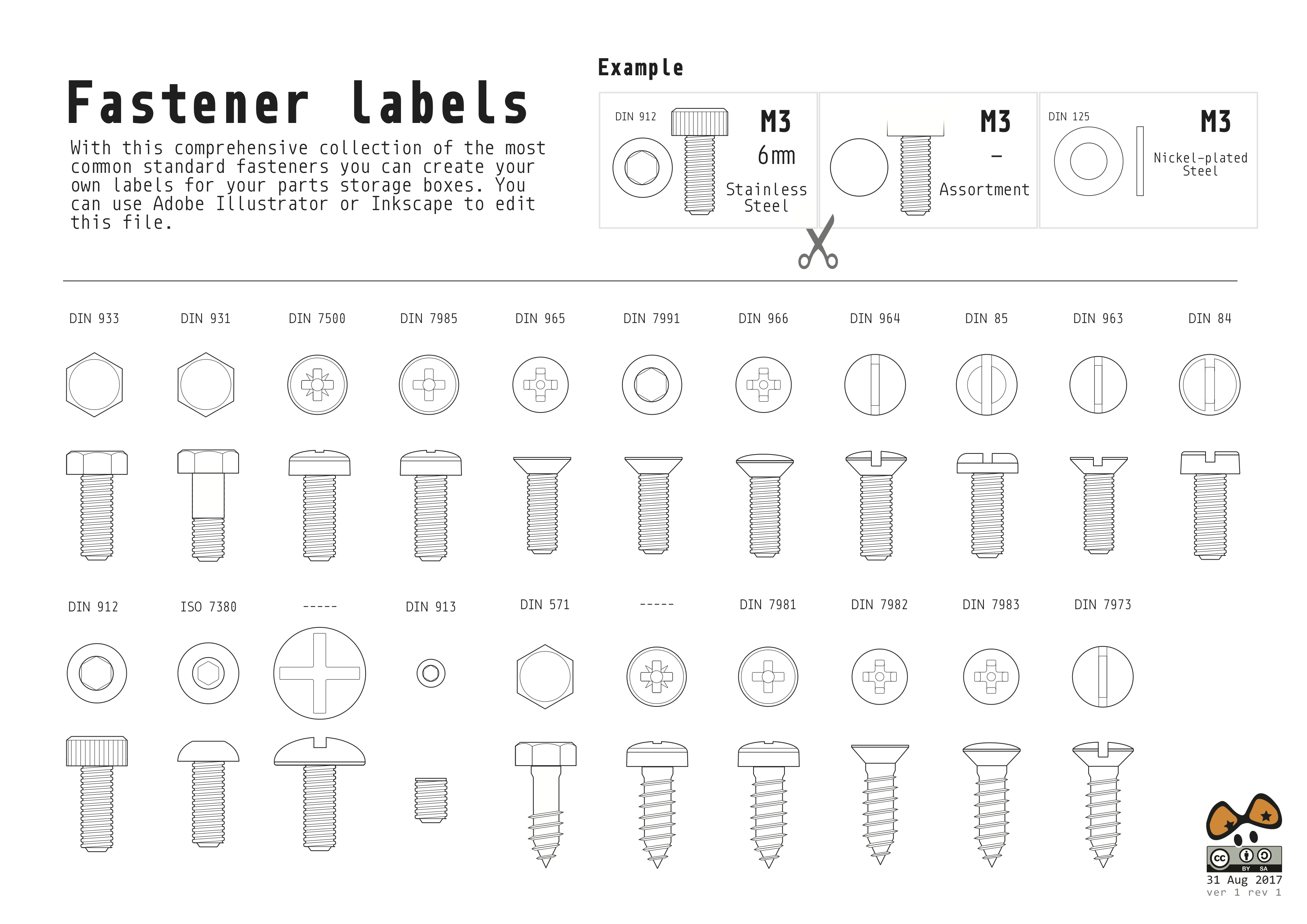Fastener Labels V1 1 Tools Hardware Fasteners Create Yourself