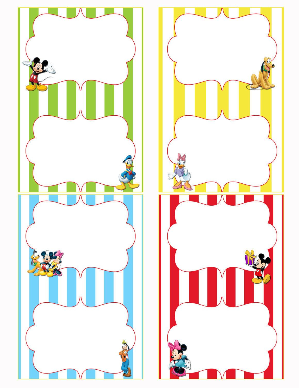 Free Printable Mickey Mouse Food Labels Mickey Mouse Clubhouse