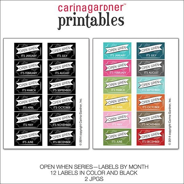 Open When Printable Labels By Month Printable Labels Labels Open When