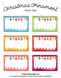 Printable Christmas Ornament Name Tags Label Printable Printable Christmas Ornament Name Tags Label Printable