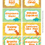 Printable Dinosaur Birthday Food Labels Dinosaur Birthday Party Food