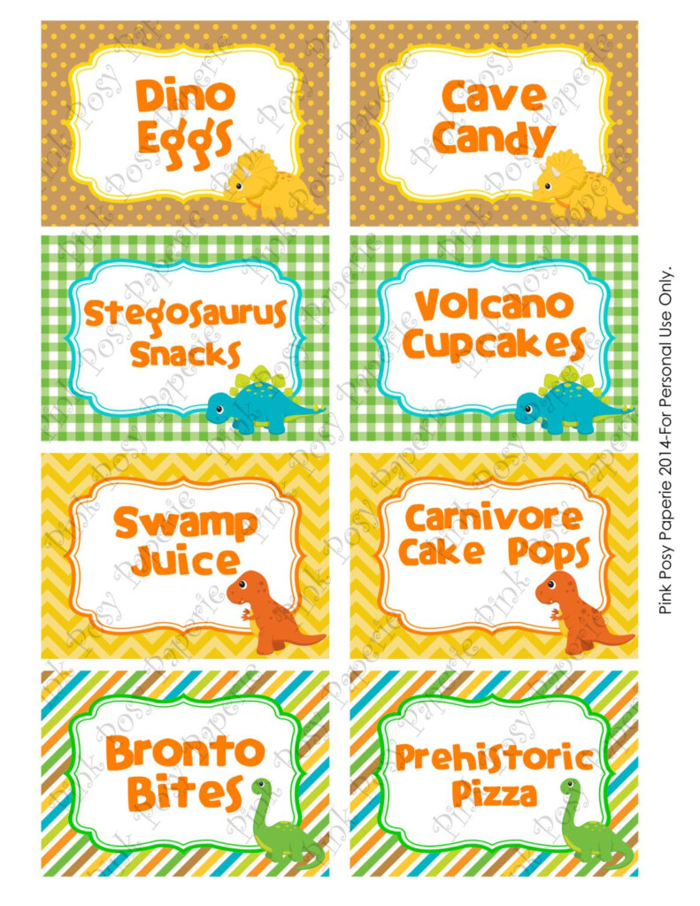 Printable Dinosaur Birthday Food Labels Dinosaur Birthday Party Food 