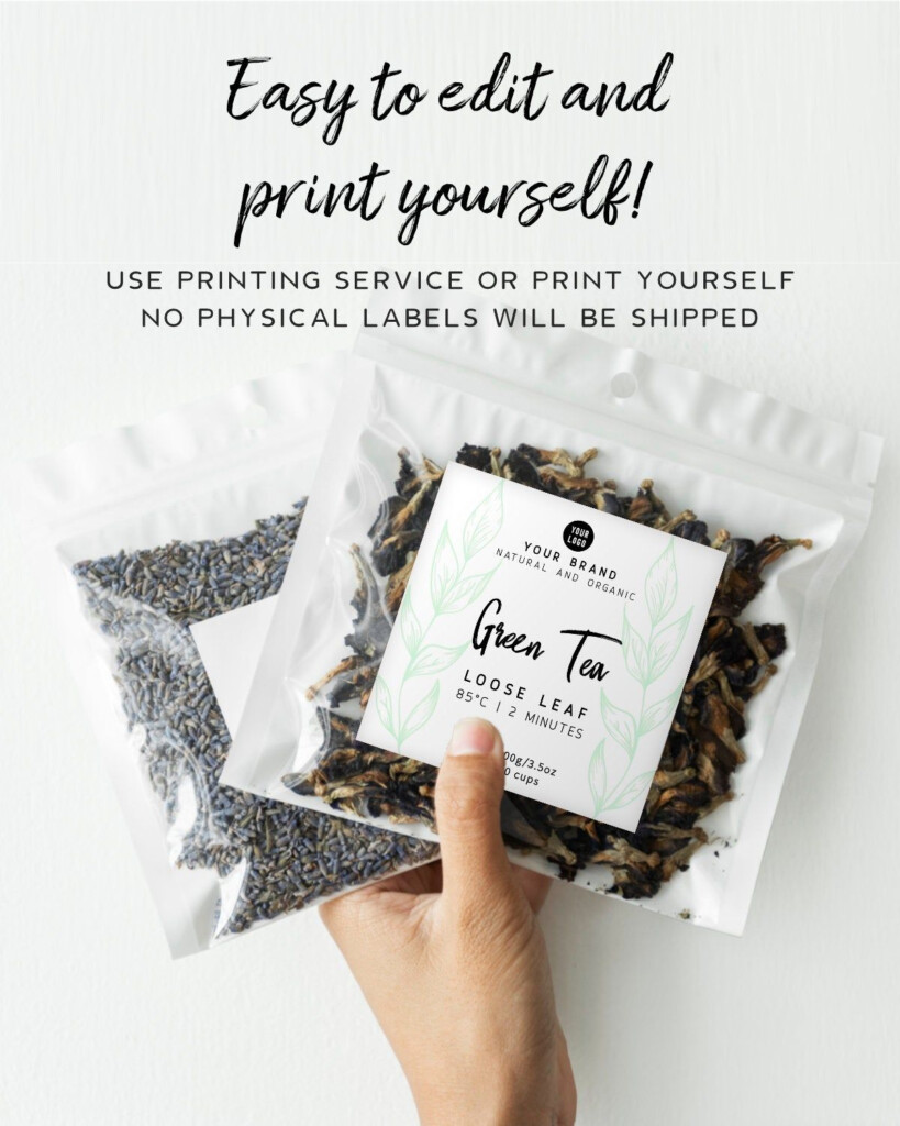 Printable Tea Label Template Floral Product Label Tea Etsy Tea 